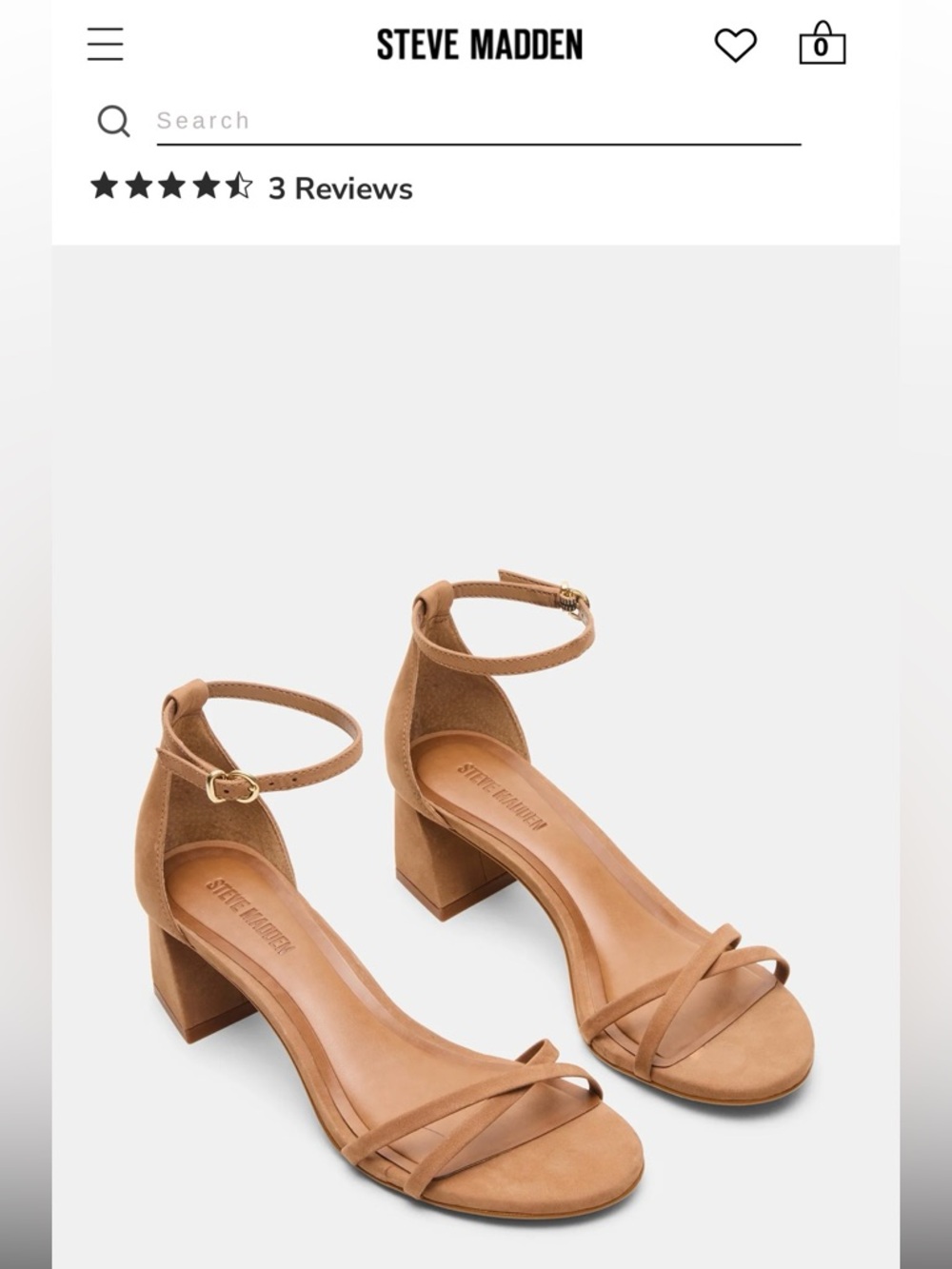 NWT Steve Madden Tan Suede Ankle-Strap Block Heels